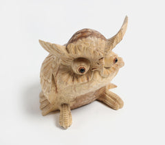 Hand Carved Wood Owl Showpiece
