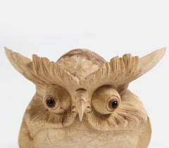 Hand Carved Wood Owl Showpiece