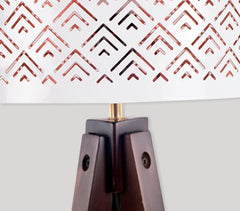 Hand Cut Mango Wood Pingle Table Lamp