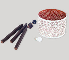 Hand Cut Mango Wood Pingle Table Lamp