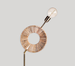 Hand Cut Cane & Iron Polo Floor Lamp