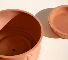 Terracotta Short Teravak Embossed Planter