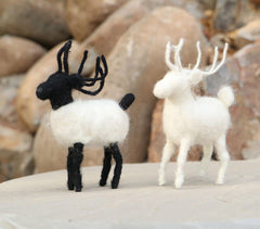 Christmas Felt Reindeer Ornaments (set of 2)