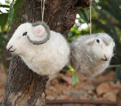 Christmas Felt Sheep Ornaments (set of 2)