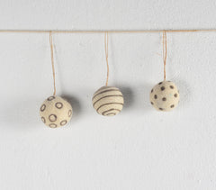 Christmas Felt Bauble Ornaments (set of 3)