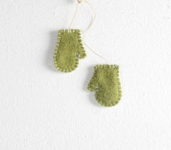 Christmas Mitten Felt Ornaments (set of 2)