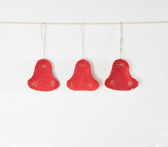 Christmas Bells Felt Ornaments (set of 3)