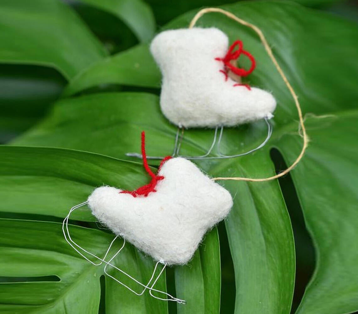 Christmas Ice Skate Felt Ornaments