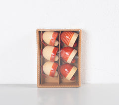 Turned Wood Christmas tree ornaments (Set of 6)