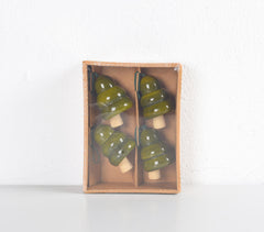 Turned Wood Christmas tree ornaments (Set of 4)