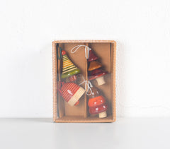 Turned Wood Christmas tree ornaments (Set of 4) Q4