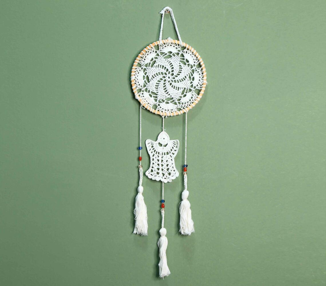 Crochet Ivory Windmill Dreamcatcher