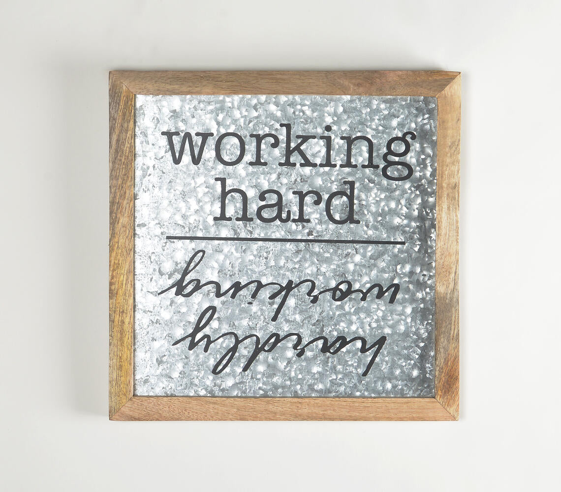 Handmade Wooden 'Barely Working' Wall Decor