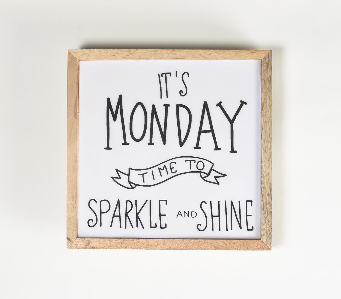 Handmade Wooden 'Monday Morning' Wall Decor