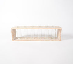 Handmade Wood & Glass Centerpiece - 6 Bottles