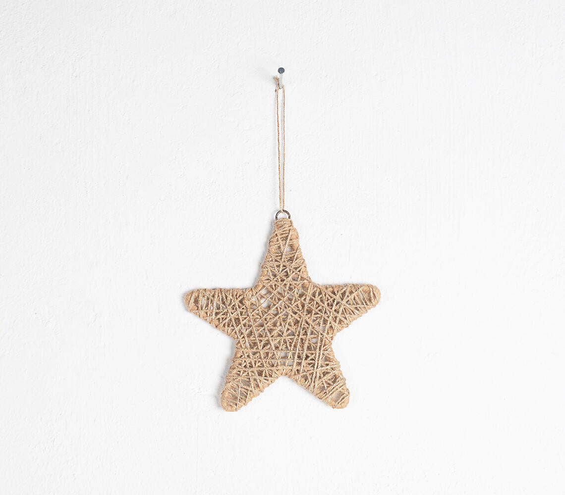 Hanging Jute Christmas Star Ornament