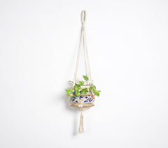 Macrame Planter with Jute Accents