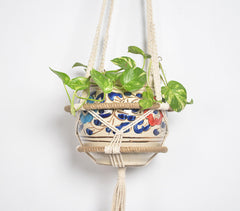 Macrame Planter with Jute Accents