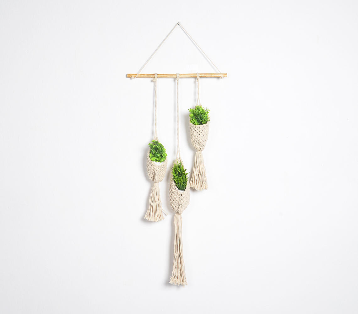 Bohemian Macrame Mini Trinity Planter