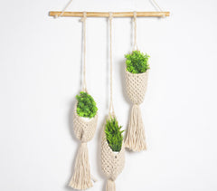 Bohemian Macrame Mini Trinity Planter