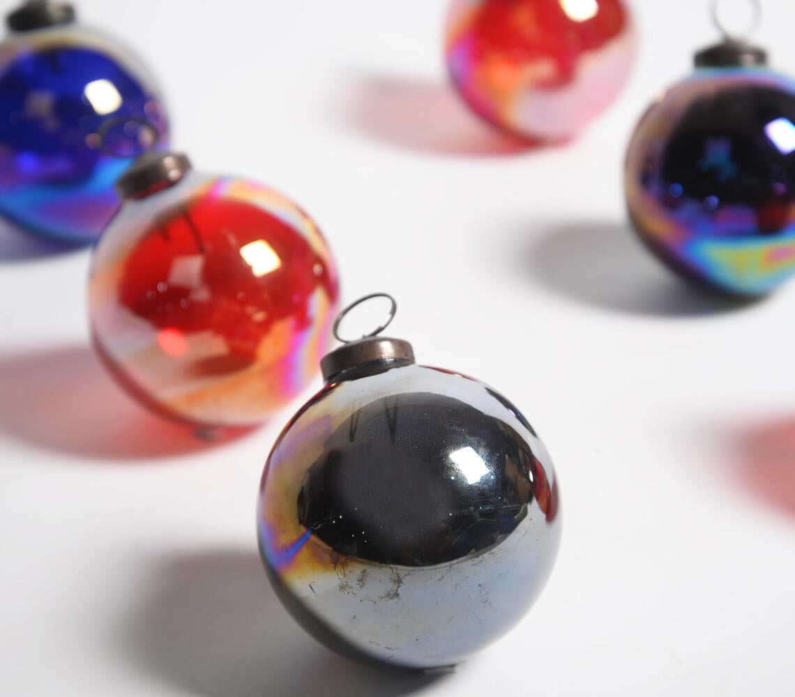 Handmade Glass Christmas Bobbles (set of 6)