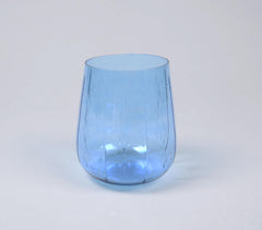 Sky Blue Tinted Handmade Glass Votives (Set of 2)