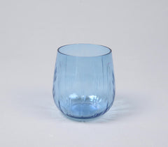 Sky Blue Tinted Handmade Glass Votives (Set of 2)