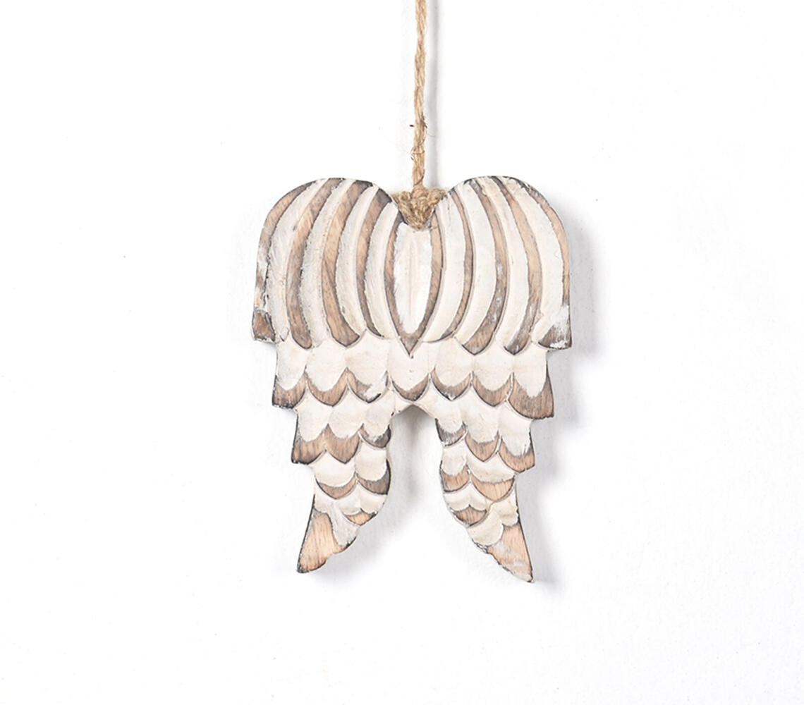 Hand Cut Wooden Angel Christmas Ornament