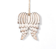 Hand Cut Wooden Angel Christmas Ornament