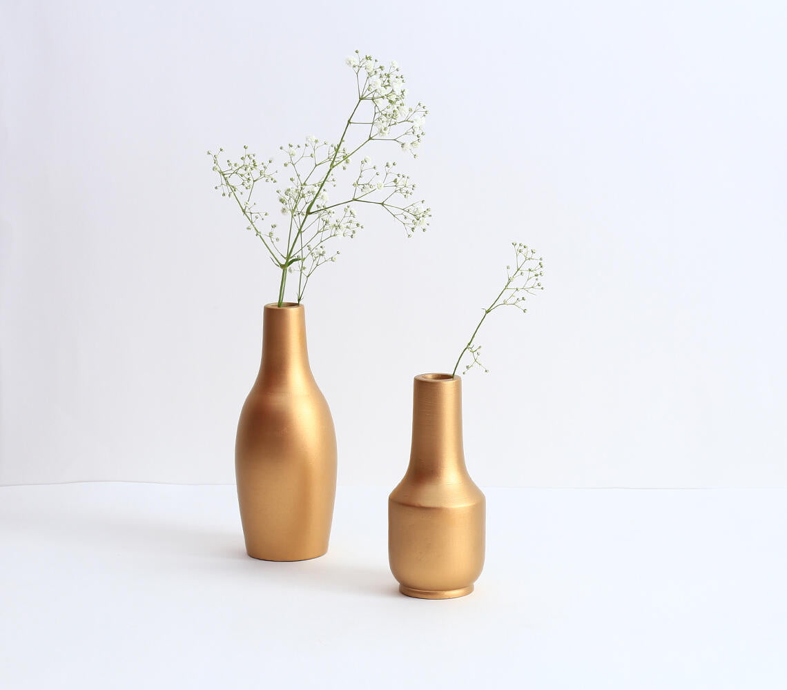 Matte Gold Finish Vases (set of 2)