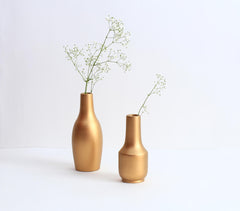 Matte Gold Finish Vases (set of 2)