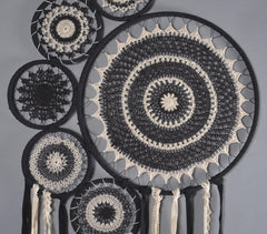 Handmade Crochet Monotone Wall Mural