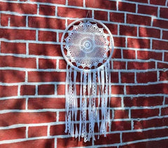 Fringed Crochet Ivory Dreamcatcher