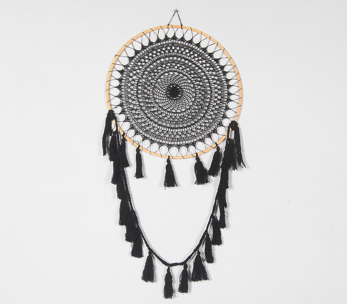 Noir Crochet Mandala Dreamcatcher