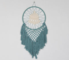 Teal Crochet Dreamcatcher with Bell Motif