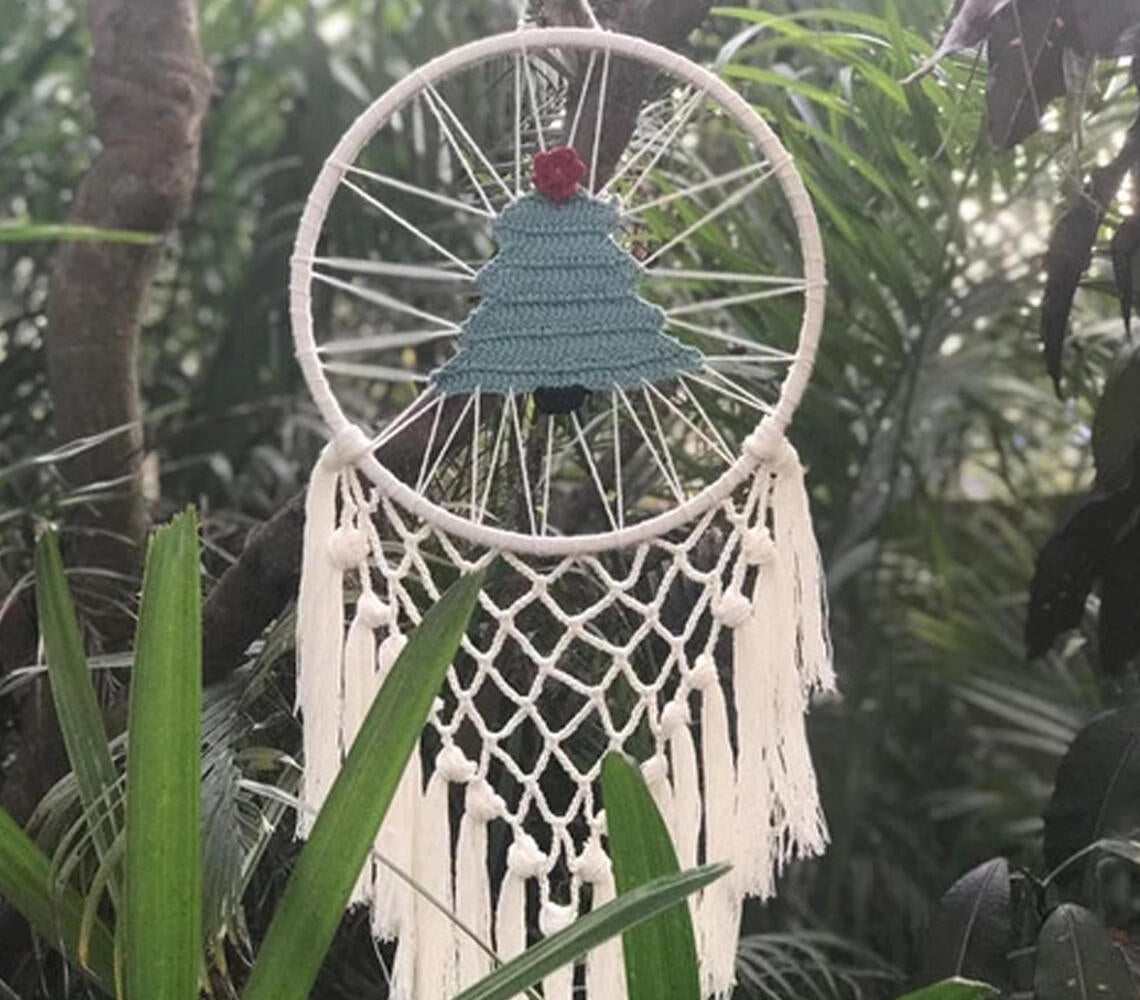 Crochet Christmas Tree Dreamcatcher