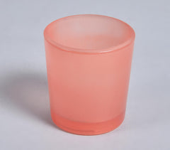 Coral Frosted Glass Votives (set of 2)