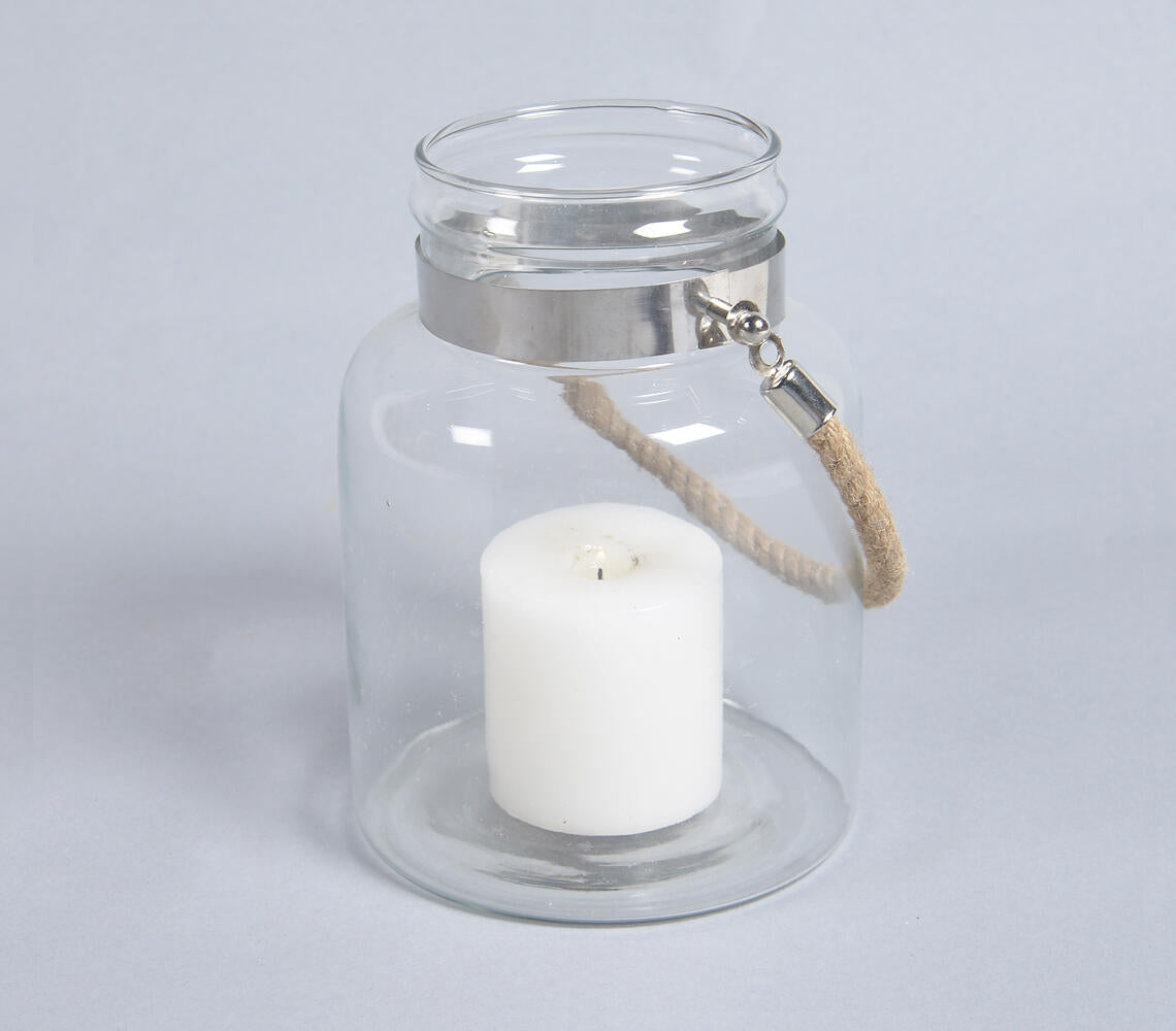 Transparent Glass Decorative Votive Jar (Large)