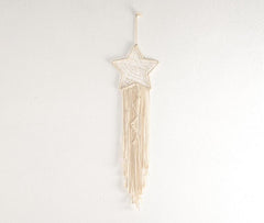 Macrame Fringed Star Wall décor with Pearls