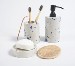 Turned Ink White Stone Bath Counter Set