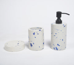 Turned Ink White Stone Bath Counter Set