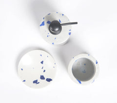 Turned Ink White Stone Bath Counter Set