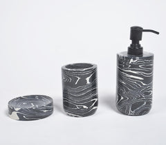 Turned Monotone Stone Bath Counter Set