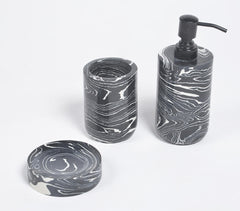 Turned Monotone Stone Bath Counter Set