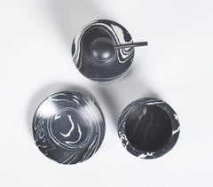 Turned Monotone Stone Bath Counter Set