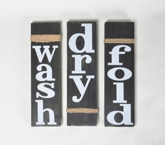 Set of 3 Laundry Wall Décor Panels