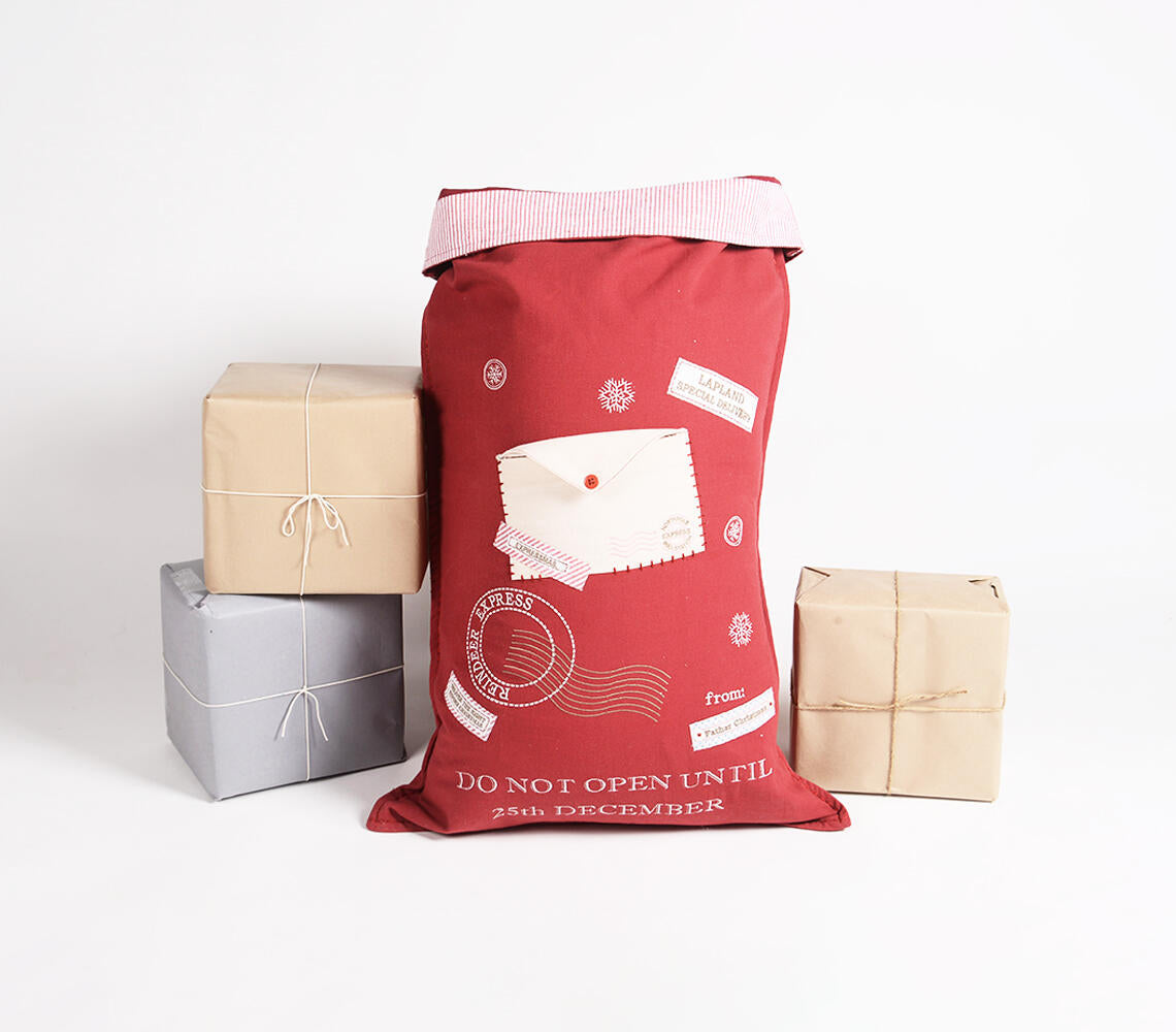 Christmas Emboidered & Pachwork Gift Sack