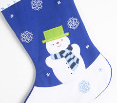 Snowman Embroidered & Patchwork Stocking
