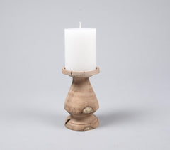 Recycled Turned Saal Wood Candle holder Q1
