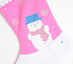 Snowman Embroidered & Patchwork Stocking